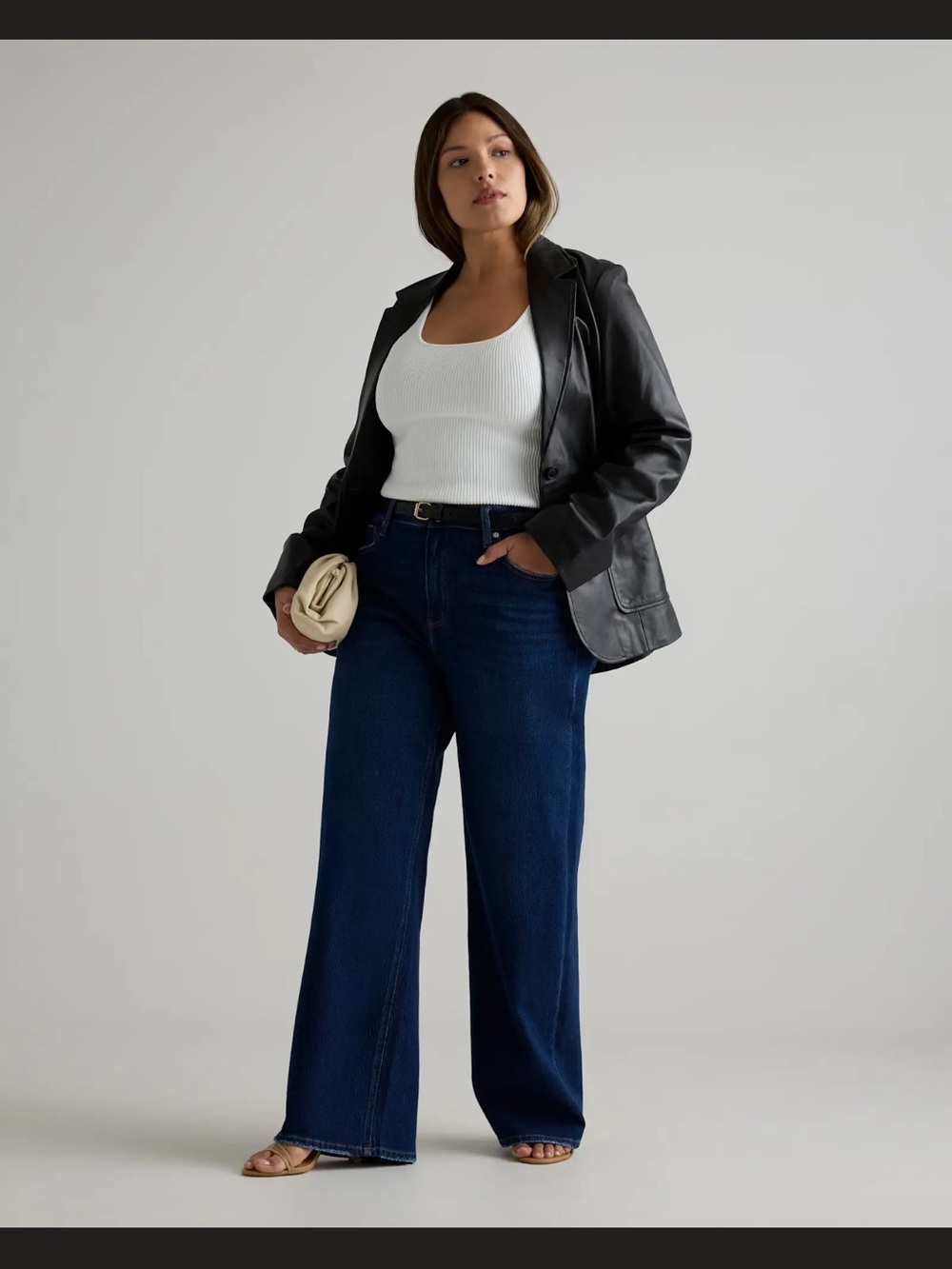 Two pairs for the price of one!!! 
Quince high rise, straight leg stretch jeans